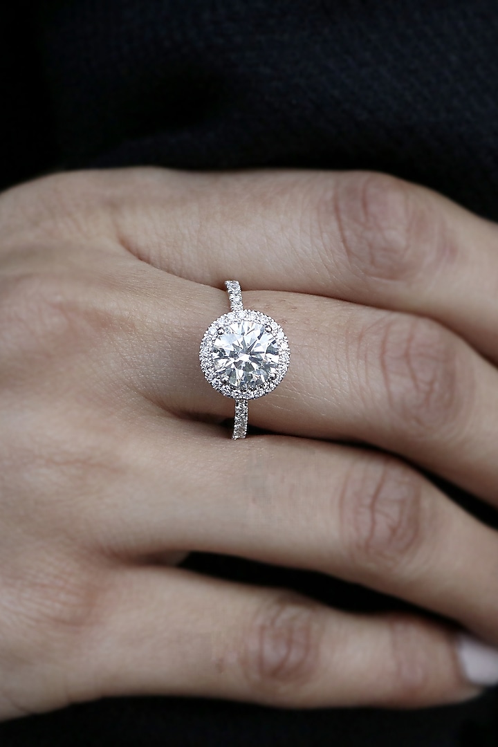 18kt White Gold Lab Grown Diamond Ring by Fiona Diamonds