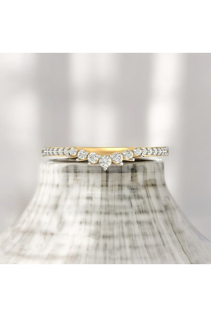 14Kt Yellow Gold Ring With Kinetic Lab Grown Diamonds by Fiona Diamonds