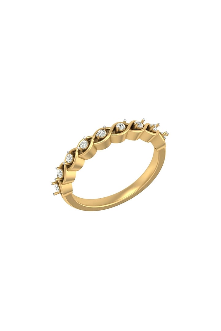 14Kt Yellow Gold Ring With Flare Lab Grown Diamonds by Fiona Diamonds at Pernia's Pop Up Shop