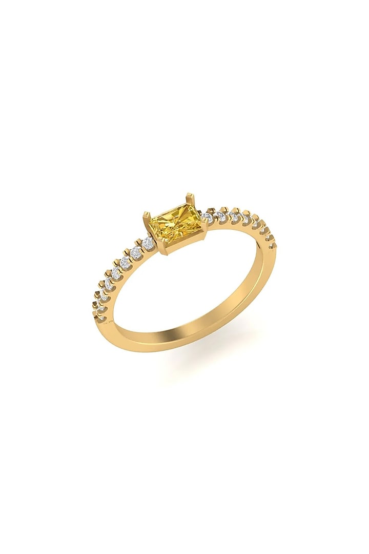 14Kt Yellow Gold Ring With KIne Lab Grown Diamonds by Fiona Diamonds at Pernia's Pop Up Shop