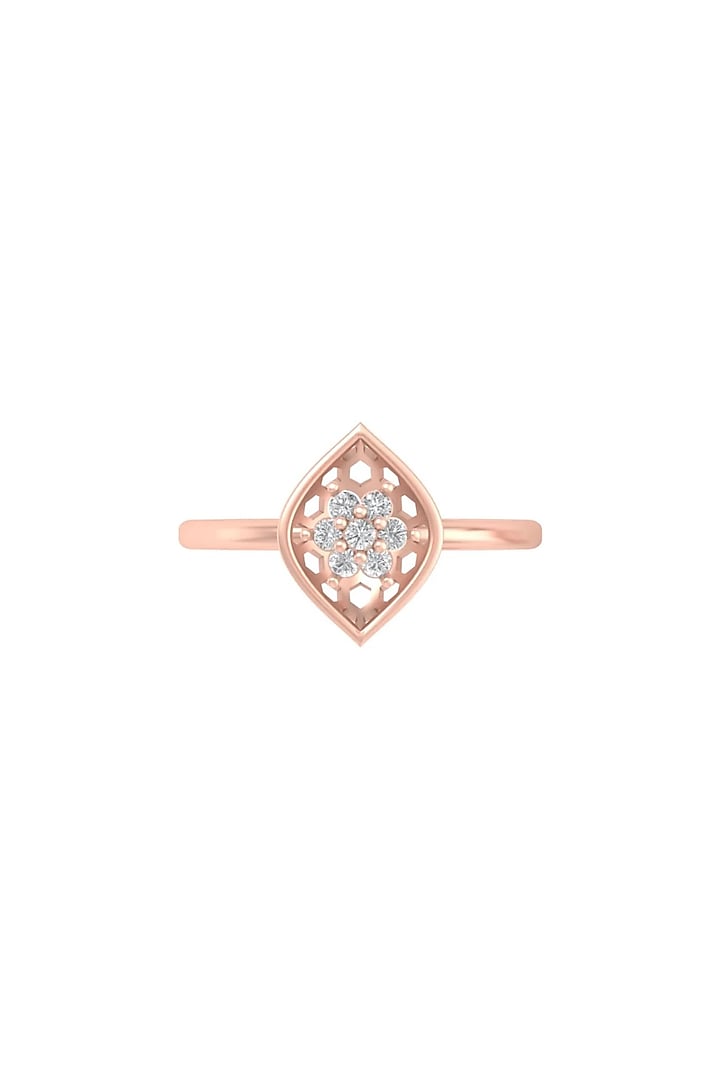14Kt Rose Gold Ring With EnMoss Lab Grown Diamonds by Fiona Diamonds at Pernia's Pop Up Shop