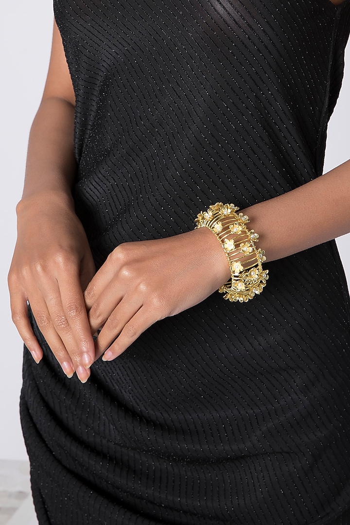 Gold Plated Handcrafted Pearl Bracelet by Fusio at Pernia's Pop Up Shop