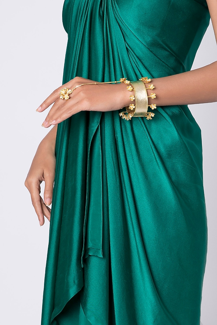 Gold Plated Handcrafted Floral Hathphool by Fusio at Pernia's Pop Up Shop