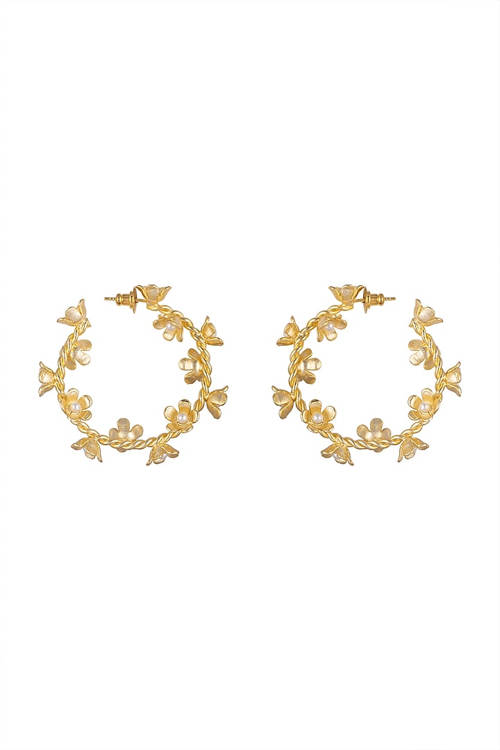 Gold Plated Small Hoop Earrings by Fusio