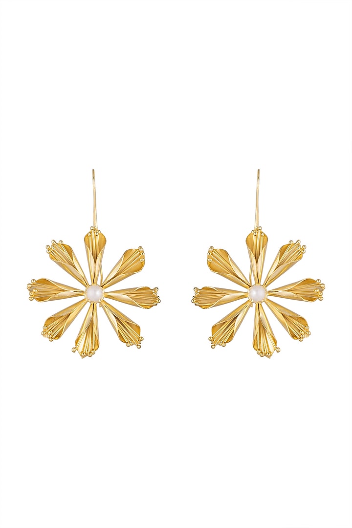 Gold Plated Handcrafted Dangler Earrings by Fusio