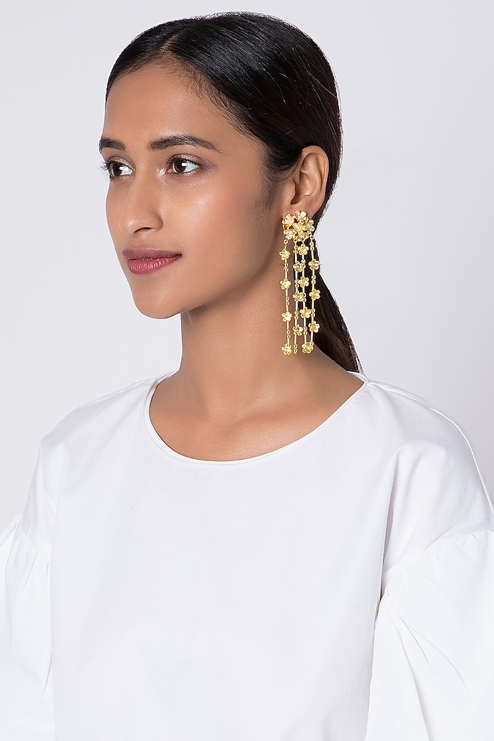 Gold Plated Detachable Dangler Earrings by Fusio at Pernia's Pop Up Shop