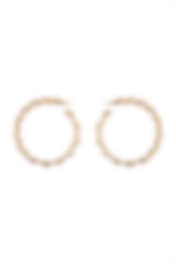 Gold Plated Handcrafted Pearl Hoop Earrings by Fusio