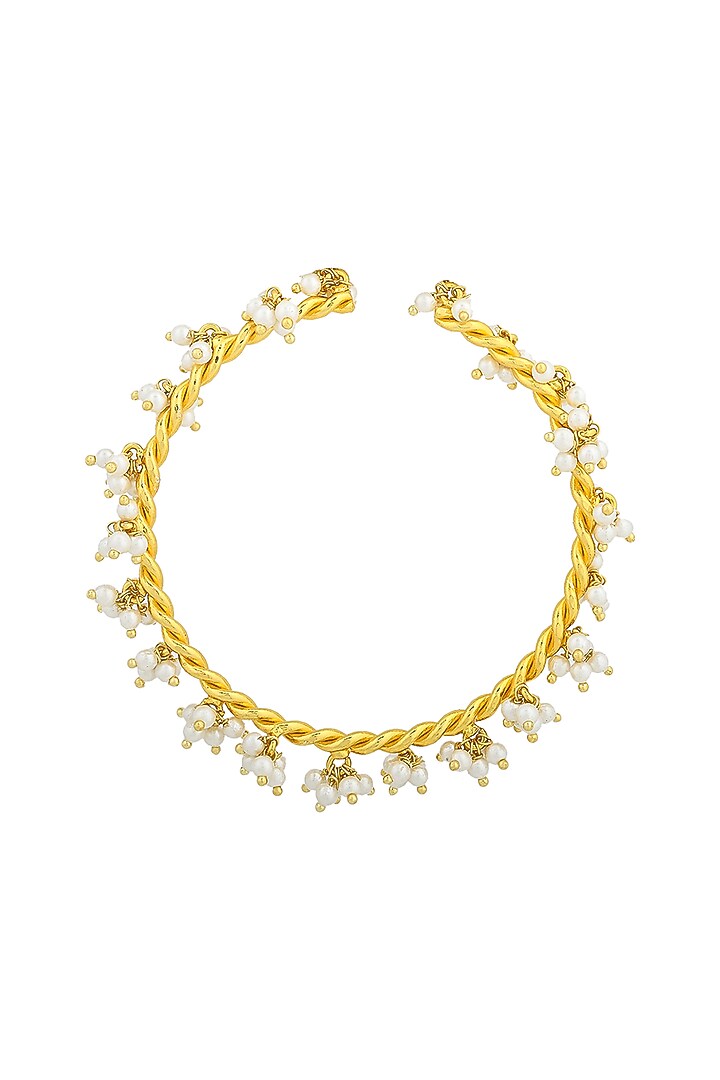 Gold Plated Handcrafted Pearl Bangles by Fusio at Pernia's Pop Up Shop