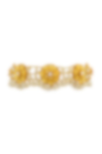 Gold Plated Handcrafted Pearl Chain Choker Necklace by Fusio