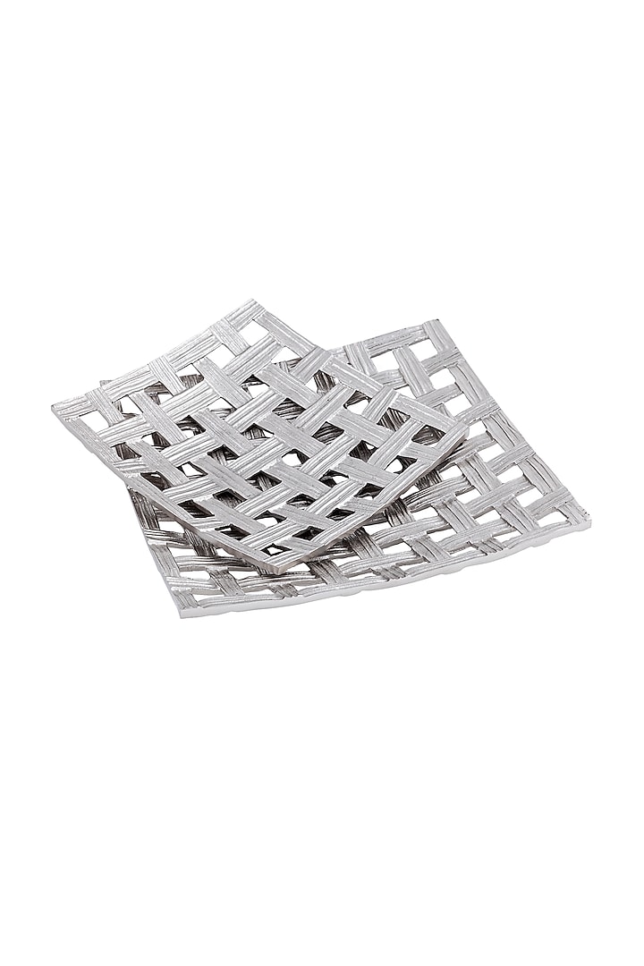 Nickel Finish Aluminum Platters (Set of 2) by Taho Living