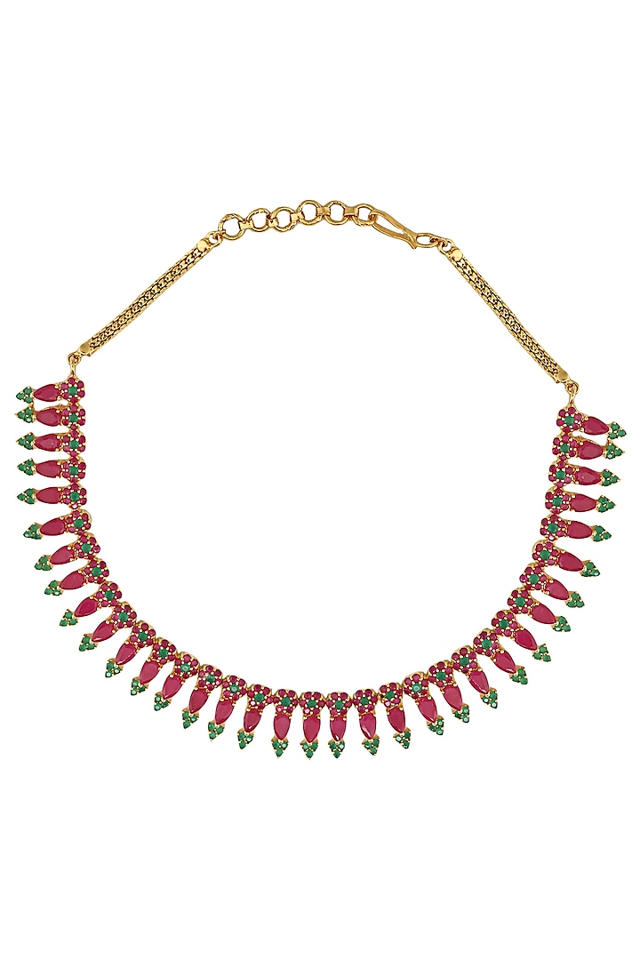 Gold Finish Multicolor Stone Choker by Firdaus By Akshita