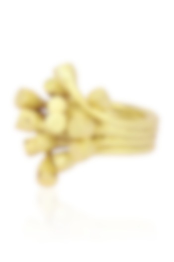 Matte Gold Finish 3D Bud Ring by Firdaus By Akshita