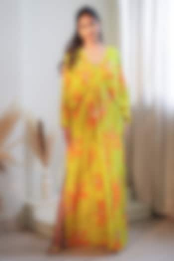 Lime Lurex Kaftan by Flamingo - the label at Pernia's Pop Up Shop