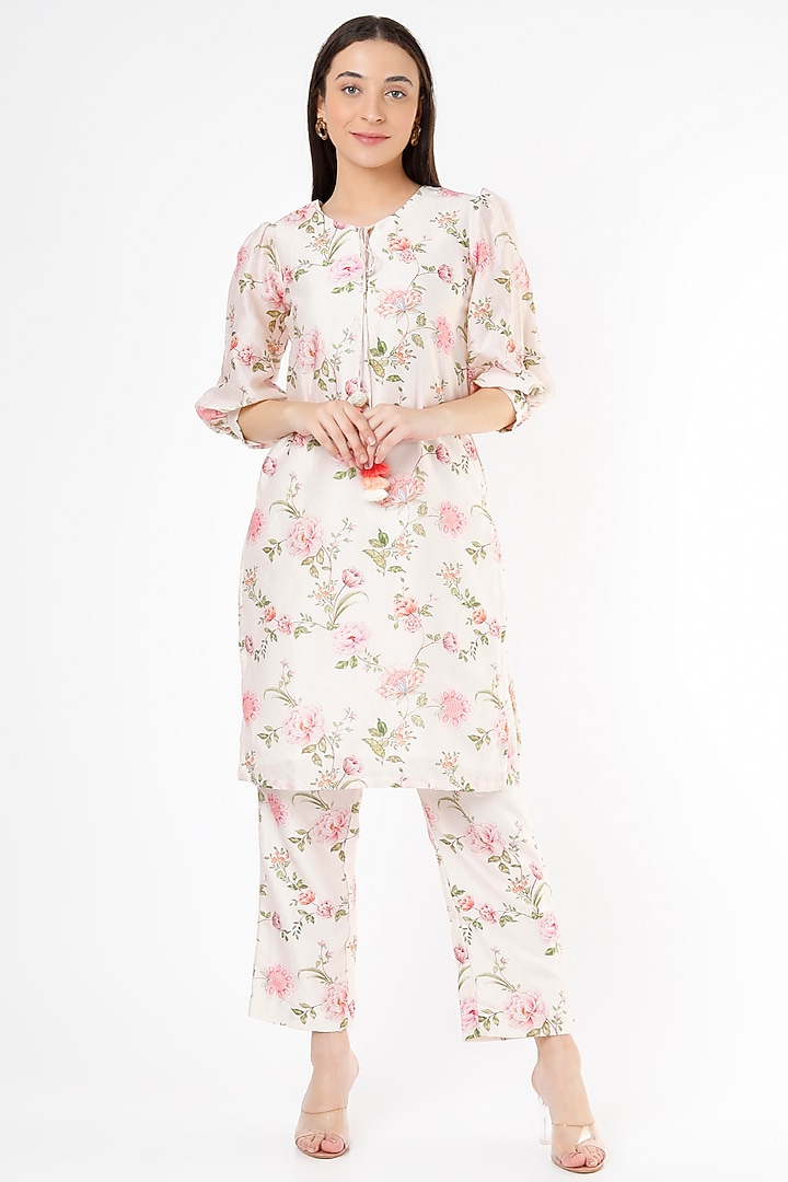 Blush Pink Digital Printed Kurta Set by Flamingo - the label at Pernia's Pop Up Shop