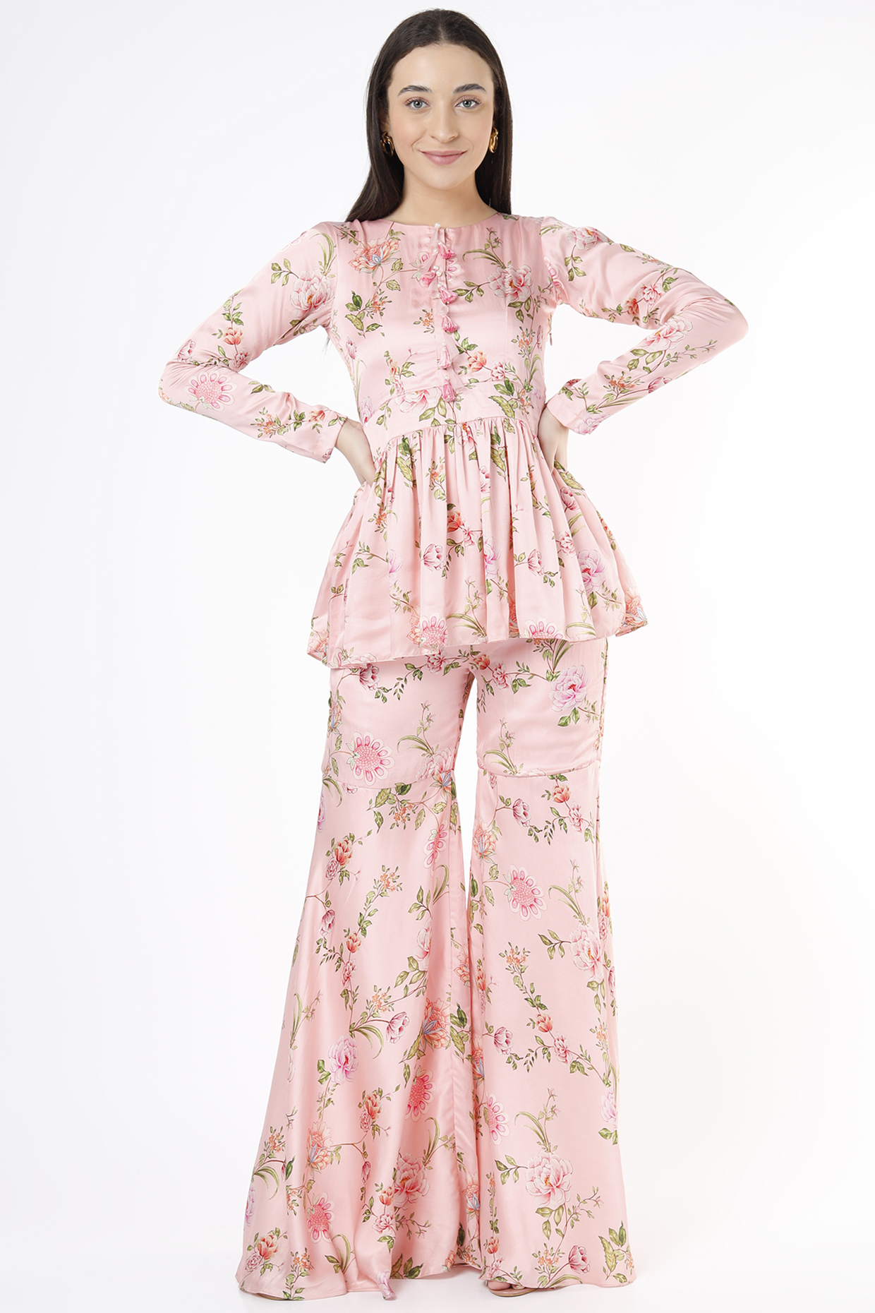 Blush Pink Printed Kurta Set by Flamingo - the label