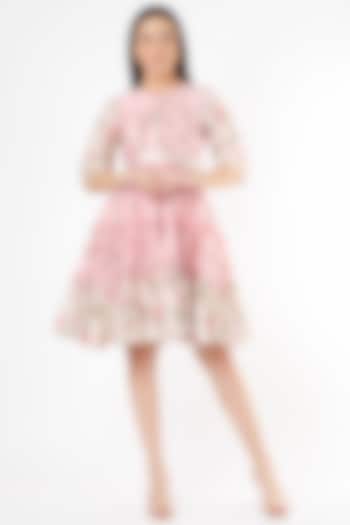 Blush Pink Printed Dress by Flamingo - the label