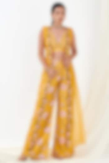 Mustard Printed Sharara Set by Flamingo - the label at Pernia's Pop Up Shop