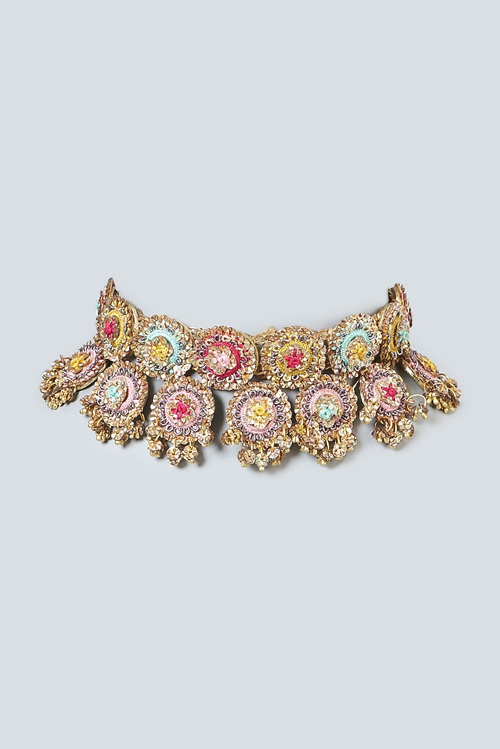 Hand Embroidered Choker Necklace by Fooljhadi at Pernia's Pop Up Shop