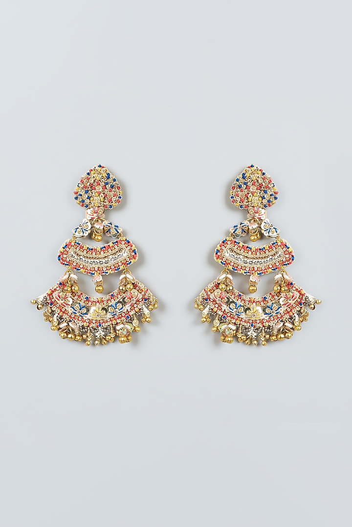 Hand Embroidered Chandbali Earrings by Fooljhadi at Pernia's Pop Up Shop