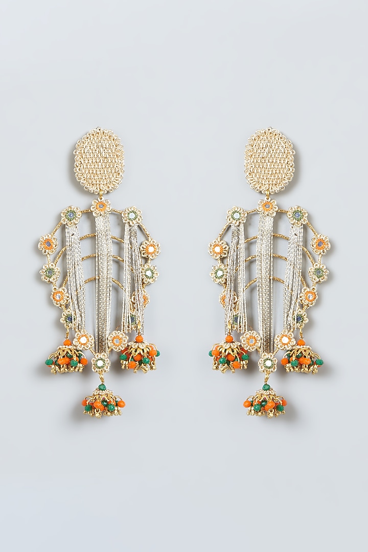 Earrings With Hand Embroidery by Fooljhadi at Pernia's Pop Up Shop