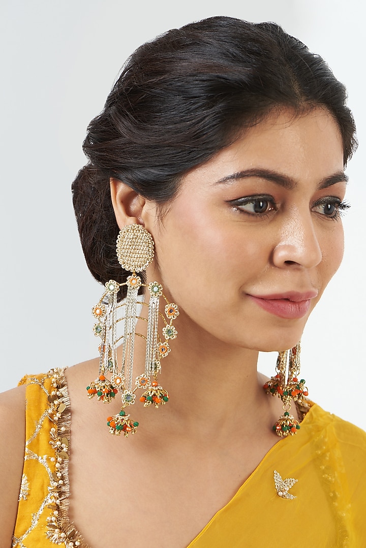 Earrings With Hand Embroidery by Fooljhadi at Pernia's Pop Up Shop