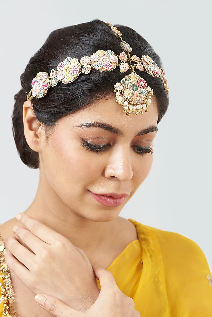 Hand Embroidered Mathapatti by Fooljhadi at Pernia's Pop Up Shop