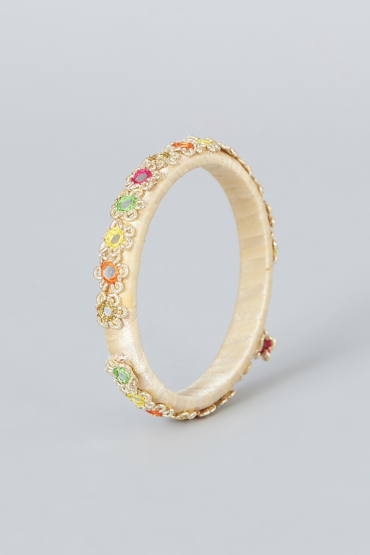 Hand Embroidered Bangles (Set Of 2) by Fooljhadi at Pernia's Pop Up Shop