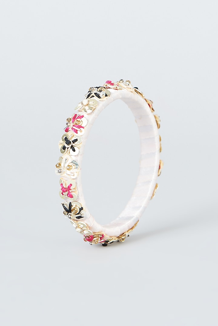 Hand Embroidered Bangles (Set Of 3) by Fooljhadi at Pernia's Pop Up Shop