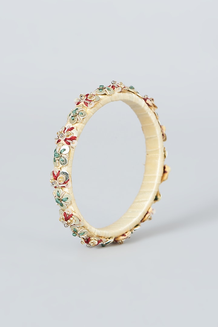 Resham Embroidered Bangles (Set Of 3) by Fooljhadi at Pernia's Pop Up Shop