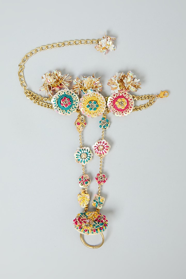 Hand Embroidered Hand Harness by Fooljhadi at Pernia's Pop Up Shop