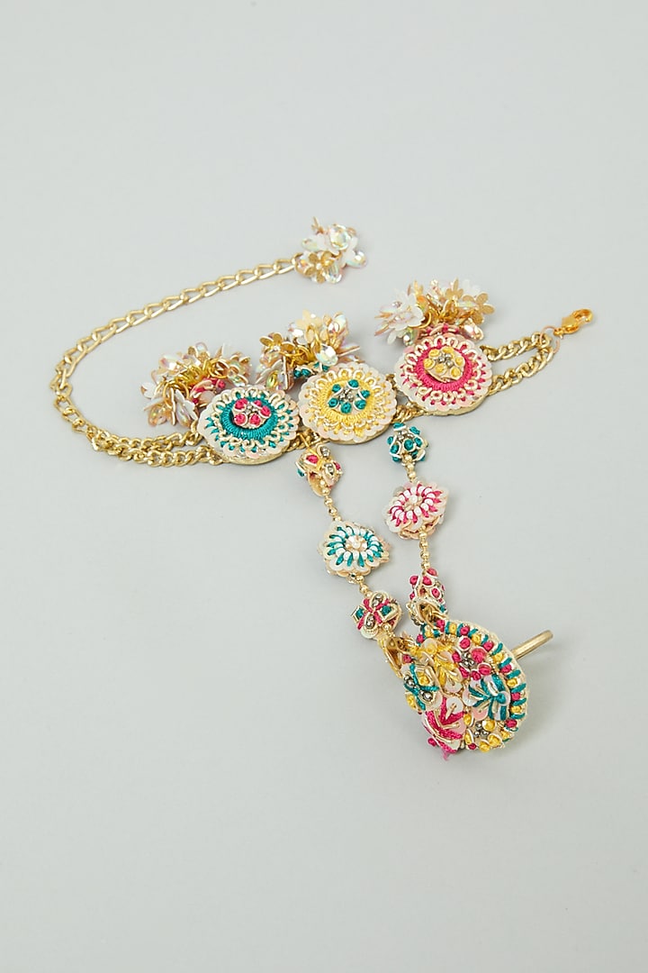 Hand Embroidered Hand Harness by Fooljhadi at Pernia's Pop Up Shop