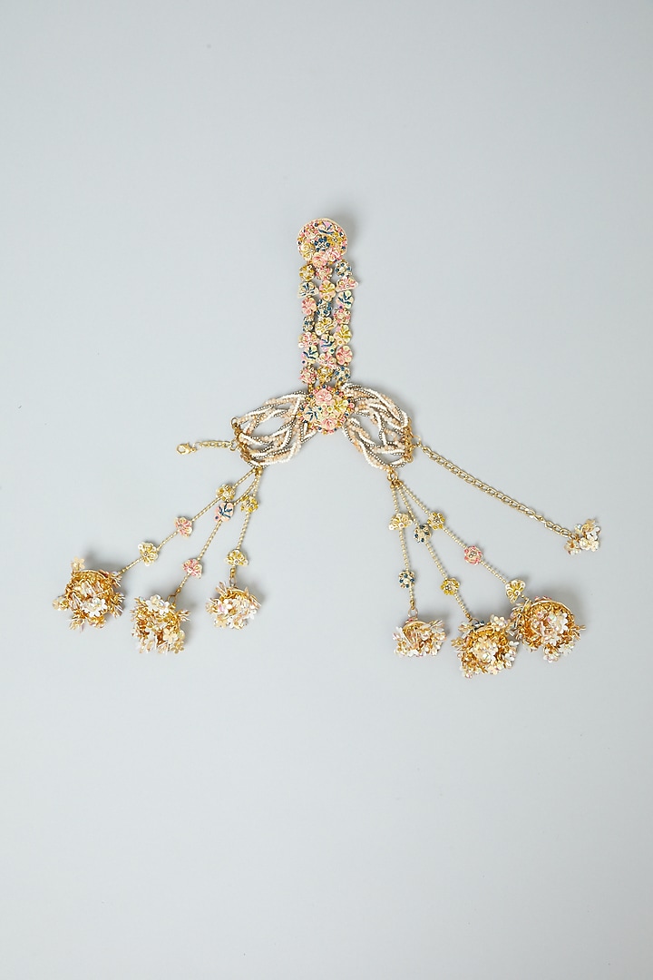 Brass Hand Harness With Hand Embroidery by Fooljhadi at Pernia's Pop Up Shop