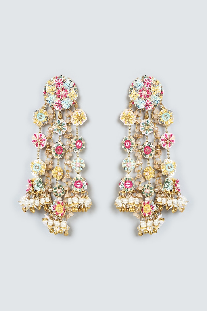 Hand Embroidered Dangler Earrings by Fooljhadi at Pernia's Pop Up Shop