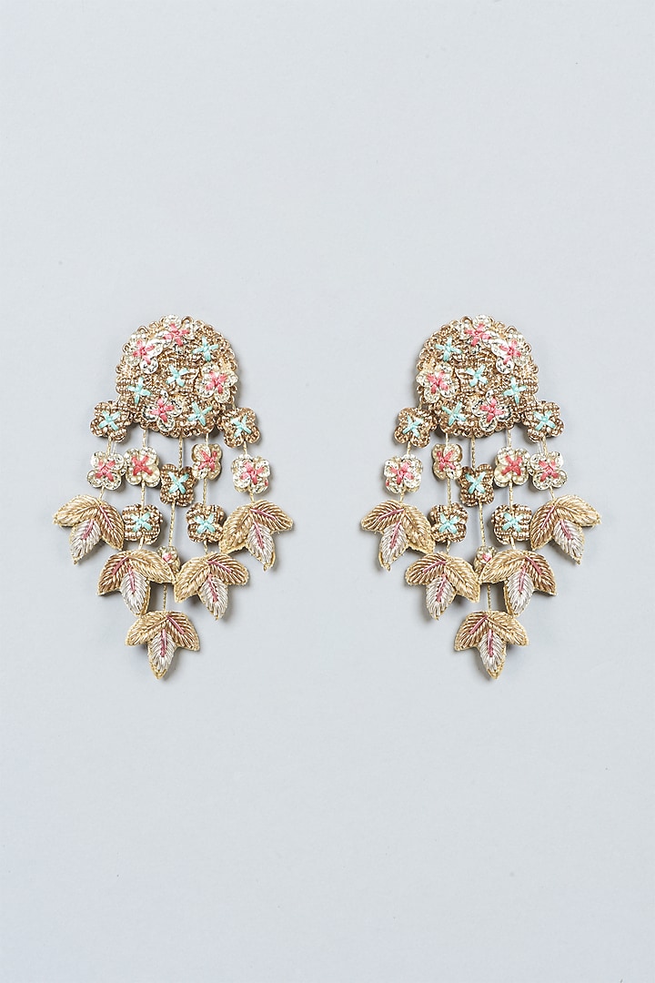 Hand Embroidered Dangler Earrings by Fooljhadi at Pernia's Pop Up Shop