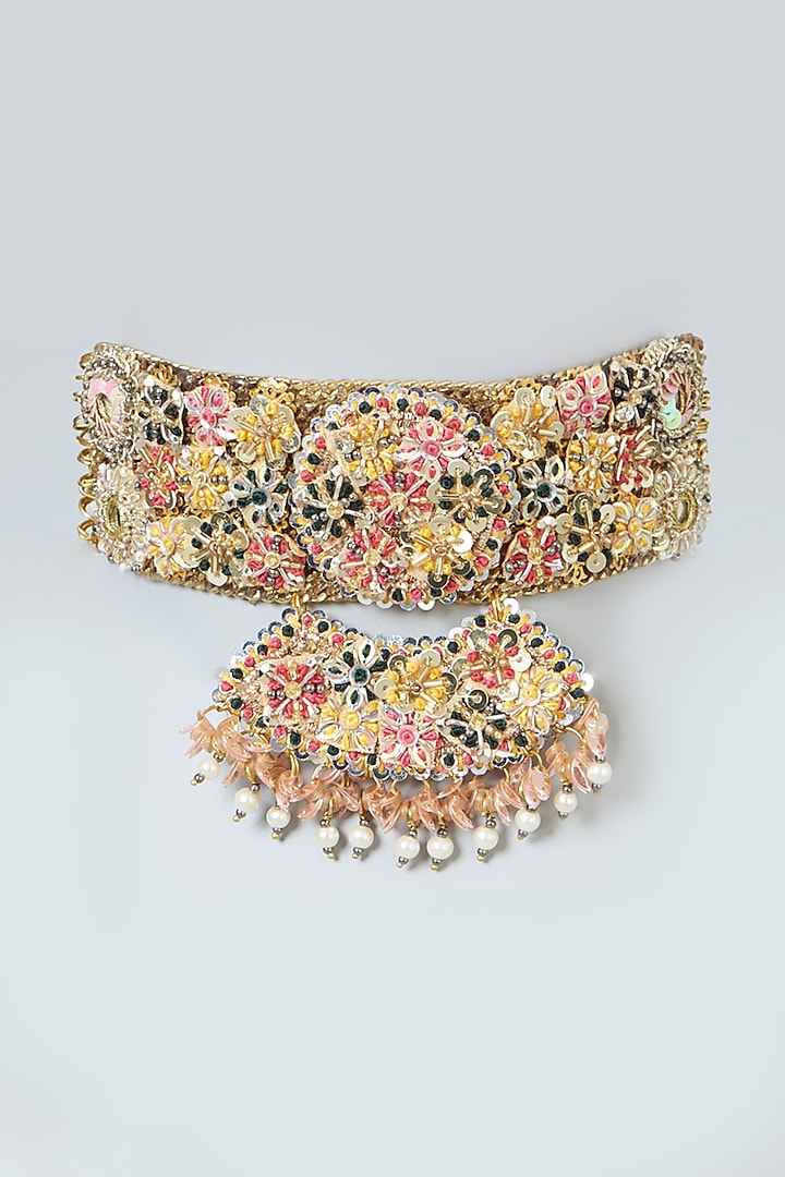 Hand Embroidered Choker Necklace by Fooljhadi at Pernia's Pop Up Shop