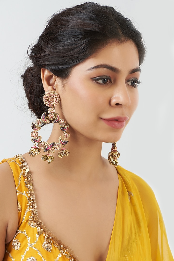 Hand Embroidered Earrings by Fooljhadi at Pernia's Pop Up Shop