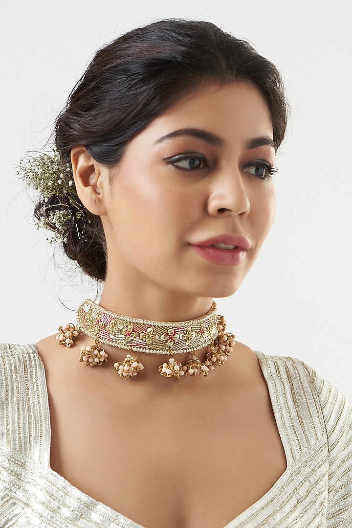 Hand Embroidered Necklace by Fooljhadi at Pernia's Pop Up Shop