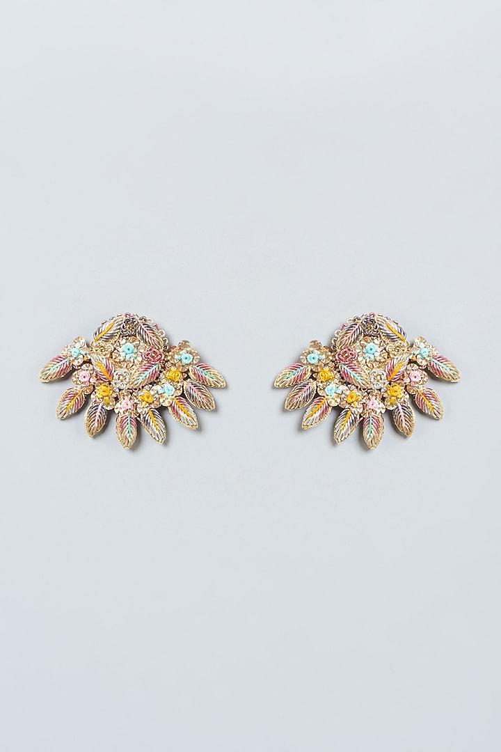 Stud Earrings With Resham Embroidery by Fooljhadi at Pernia's Pop Up Shop