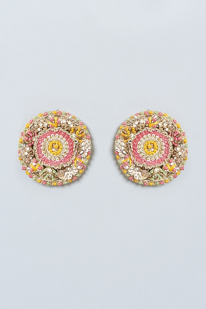 Stud Earrings With Dabka Embroidery by Fooljhadi at Pernia's Pop Up Shop