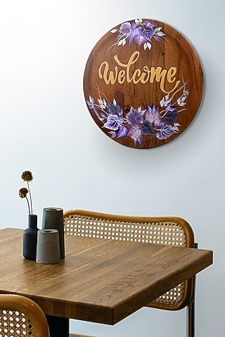 Natural Brown Hand-Painted Wall Plate by FLOURSHA