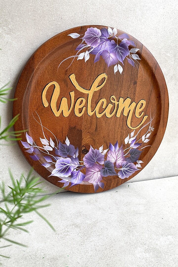 Natural Brown Hand-Painted Wall Plate by FLOURSHA at Pernia's Pop Up Shop