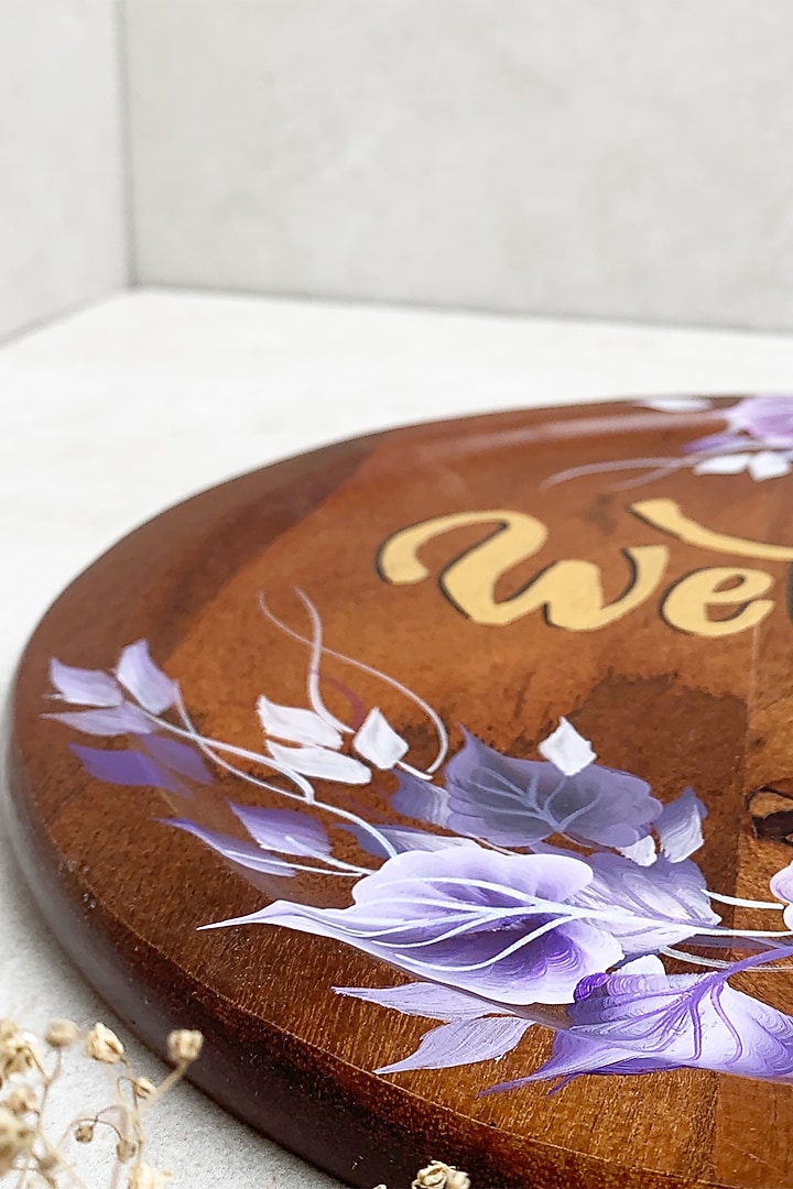 Natural Brown Hand-Painted Wall Plate by FLOURSHA at Pernia's Pop Up Shop