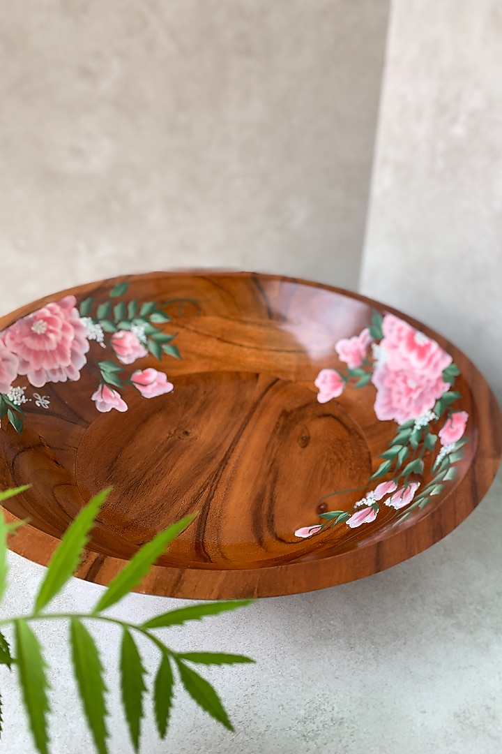 Acacia Wood Hand-Painted Bowl by FLOURSHA at Pernia's Pop Up Shop