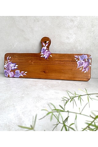 Natural Brown Acacia Wood Platter by FLOURSHA