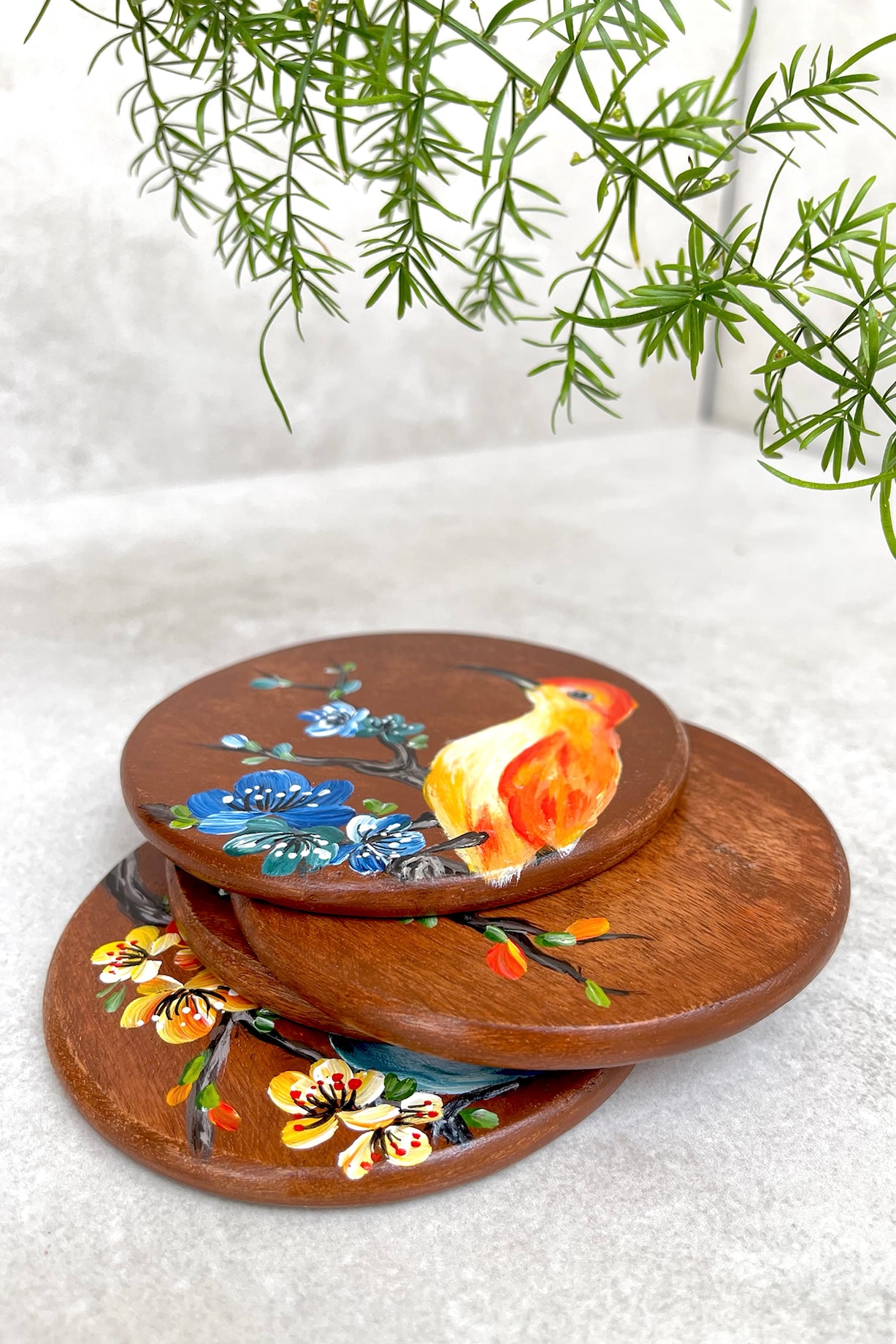 Brown Hand Painted Coasters (Set of 4) Design by FLOURSHA at Pernia's Pop  Up Shop 2024