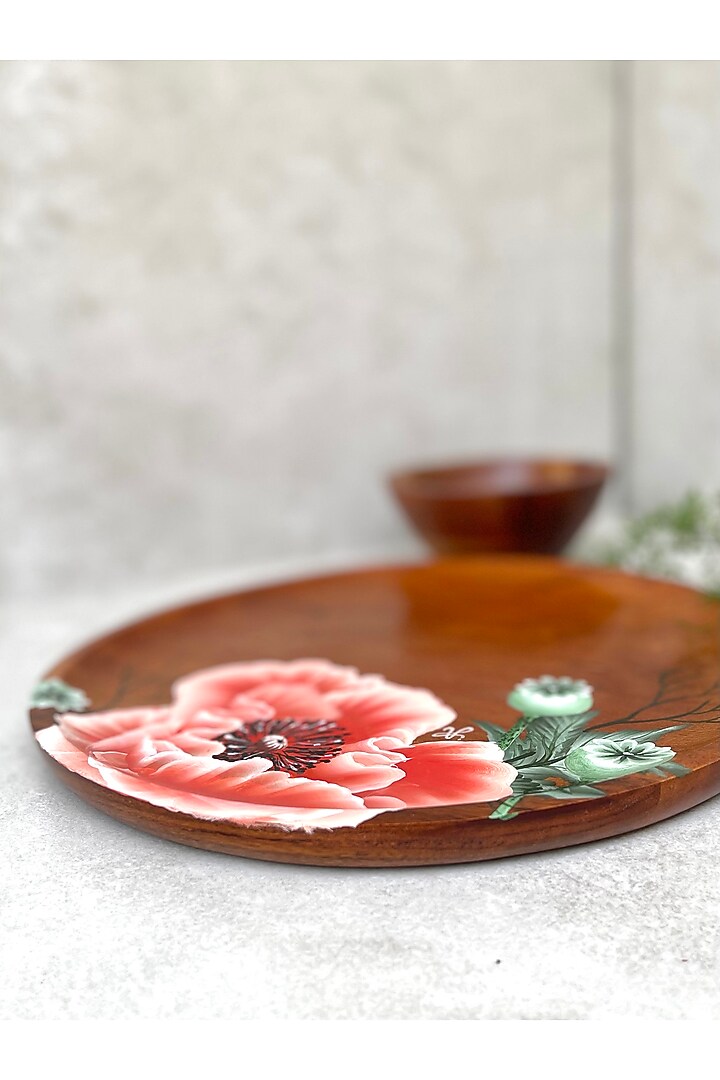 Brown Hand-Painted Platter by FLOURSHA at Pernia's Pop Up Shop