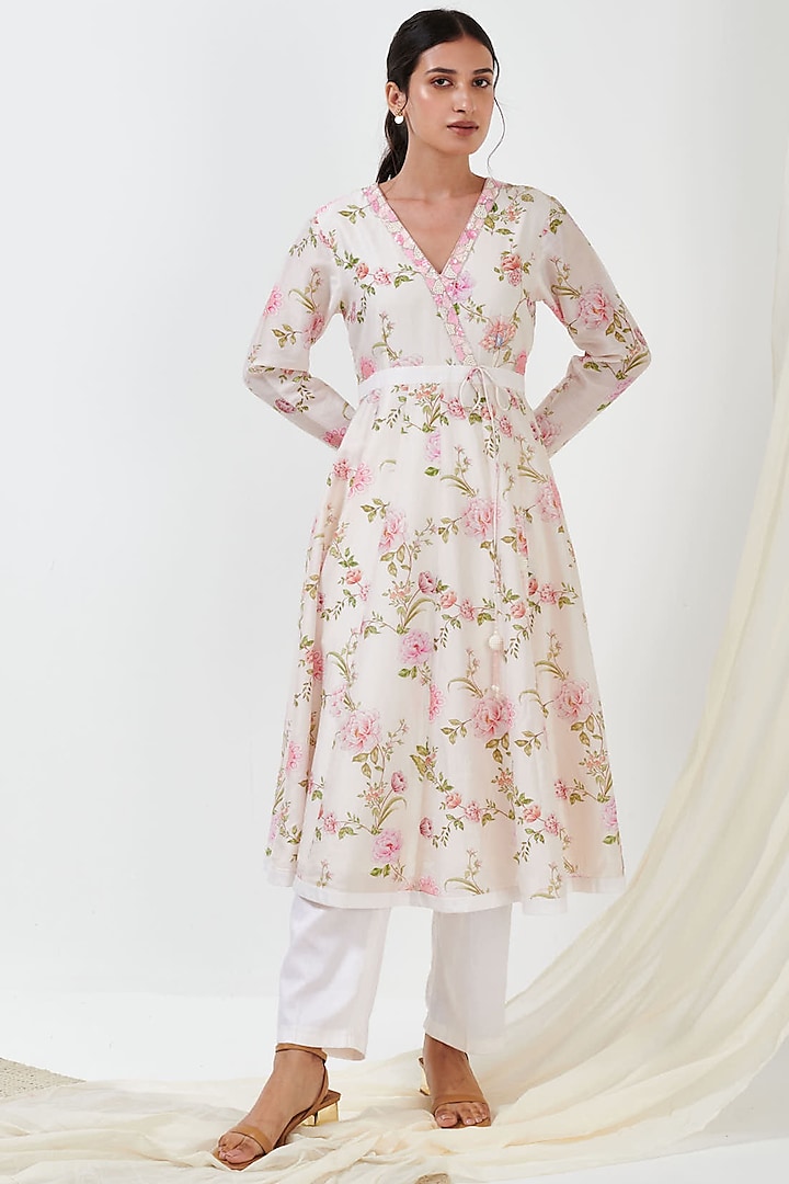 Off-White Printed Kurta Set by Flamingo - the label at Pernia's Pop Up Shop