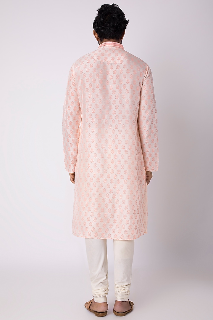 Blush Pink Natural Fiber & Cotton Kurta by ILAPTI Men at Pernia's Pop Up Shop