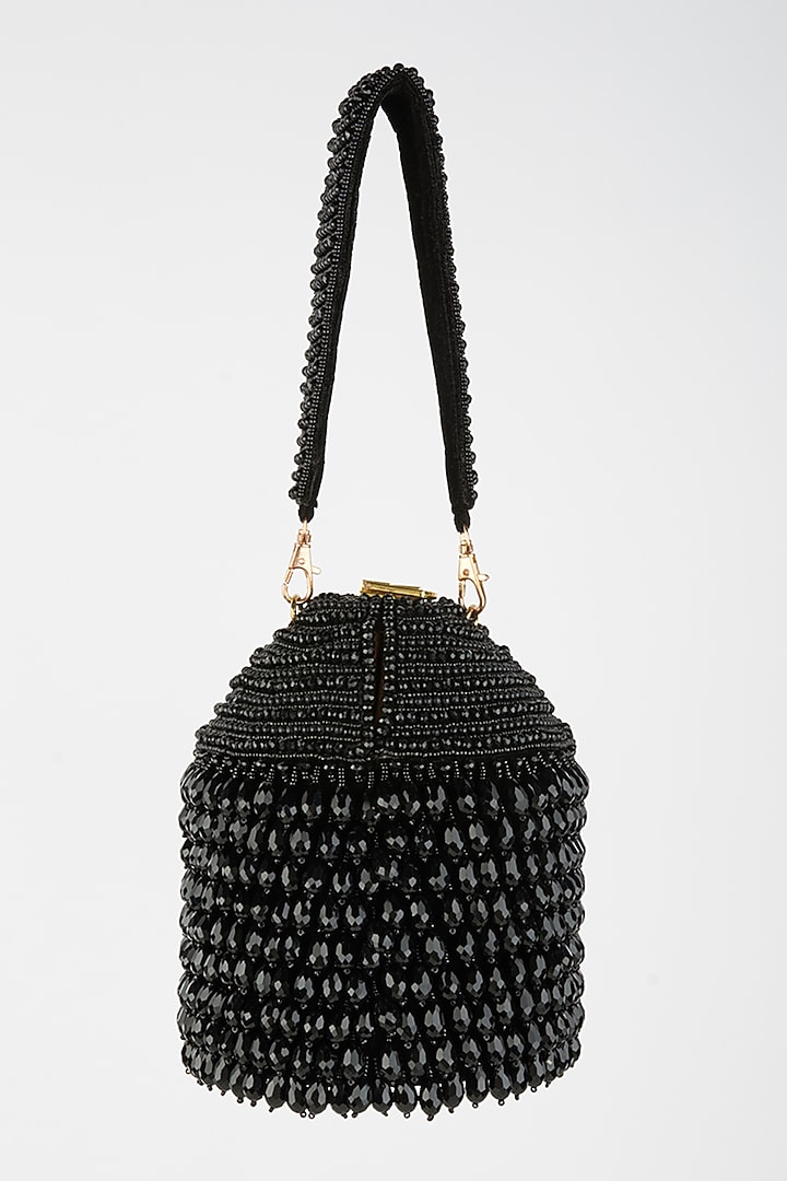 Black Suede Embroidered Box Clutch by Forever Noor at Pernia's Pop Up Shop