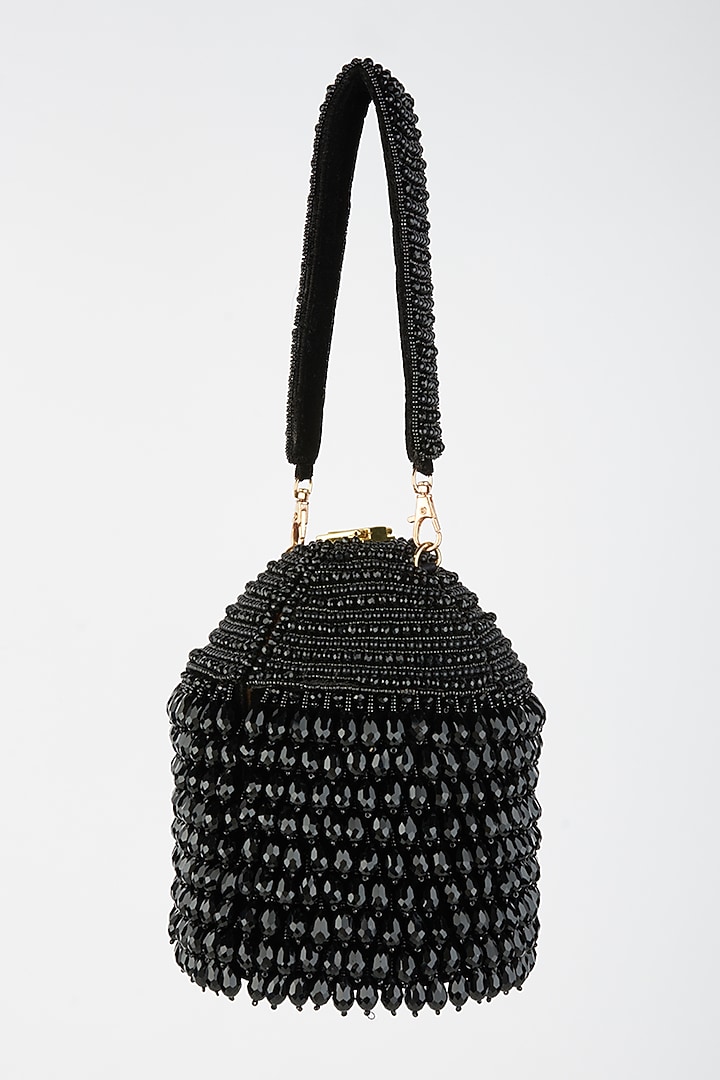 Black Suede Embroidered Box Clutch by Forever Noor at Pernia's Pop Up Shop